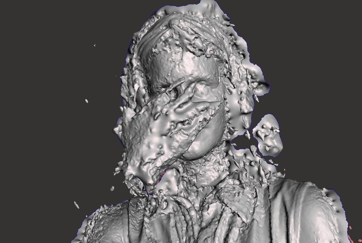 »Frau sich das Gesicht haltend« 3D-Scan, Juni 2020